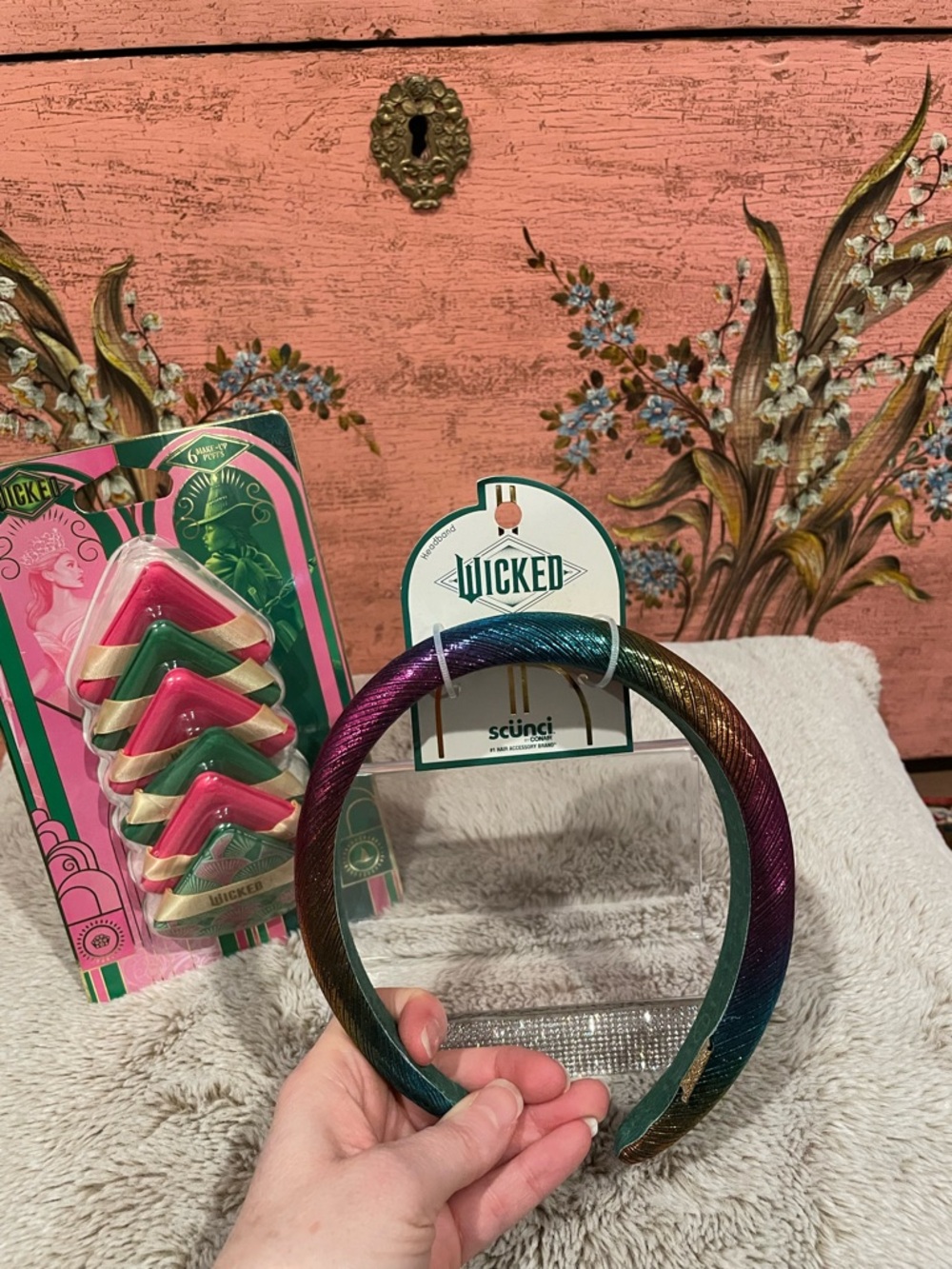 Wicked Bundle Rainbow Metallic Headband and Makeup Puffs - Picture 2 of 4